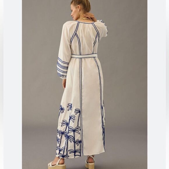 NWT LACE THE LABEL EMBROIDERED PEASANT DRESS Anthropologie Medium - Picture 7 of 16